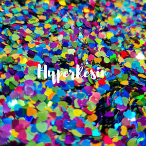 Rainbow Heart Glitter - HyperResin Original Mix